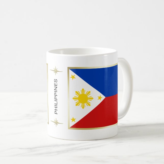 Philippines flagga + Kartamugg Kaffemugg (Framsida höger)