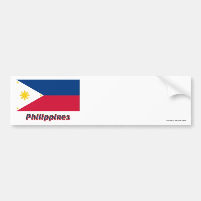 Philippines flagga med namn bildekal (Framsidan)