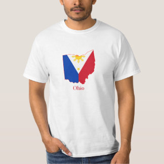 Philippines flagga över den Ohio kartan Tee Shirt