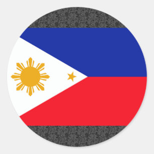 Philippines flagga runt klistermärke
