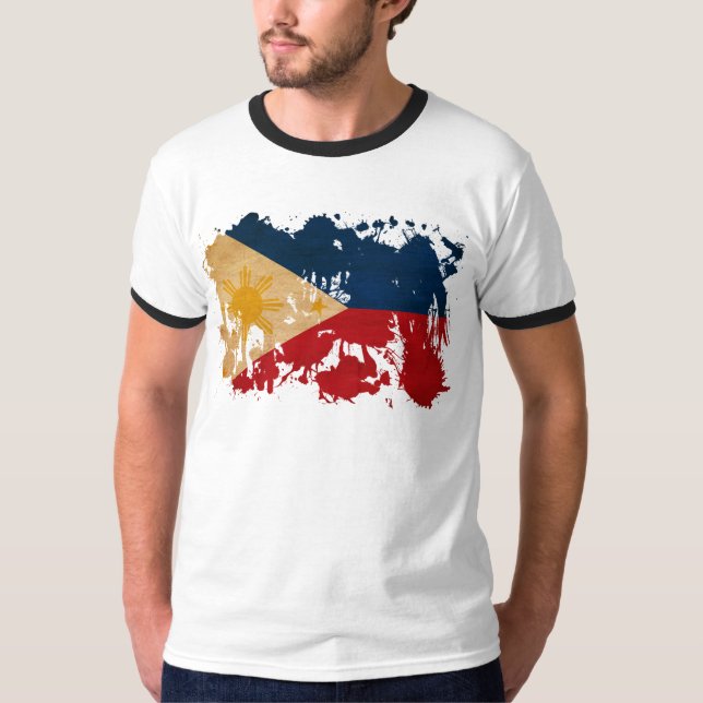 Philippines flagga t-shirt (Framsida)