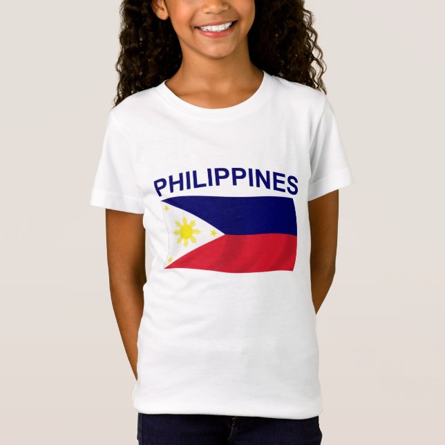 Philippines flagga t-shirt (Framsida)