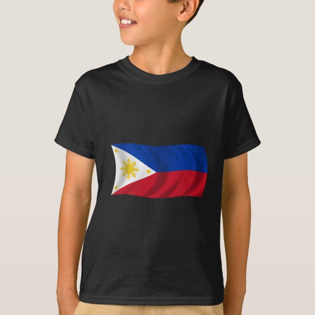 Philippines flagga t-shirt (Framsida)