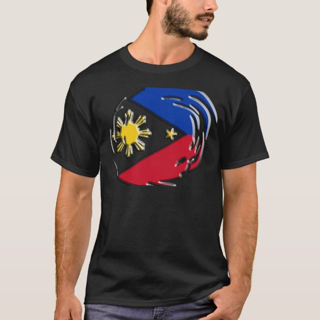 Philippines flagga t-shirt (Framsida)