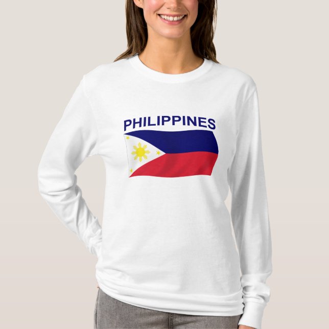 Philippines flagga t-shirt (Framsida)