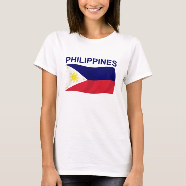Philippines flagga t shirt (Framsida)