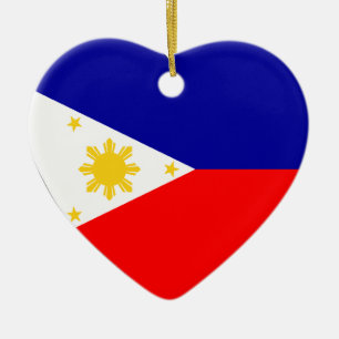 Philippines flaggahjärta julgransprydnad keramik