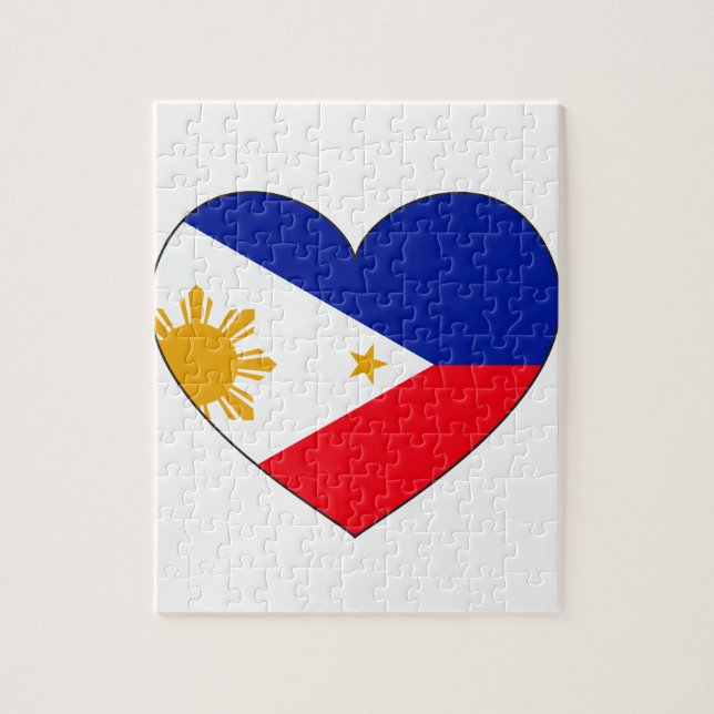 Philippines flaggahjärta pussel (Vertikal)