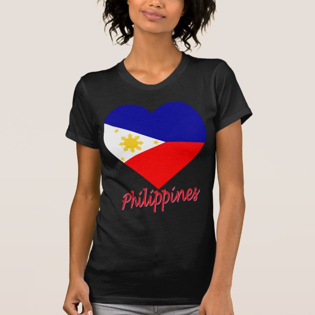 Philippines flaggahjärta t shirt (Framsida)