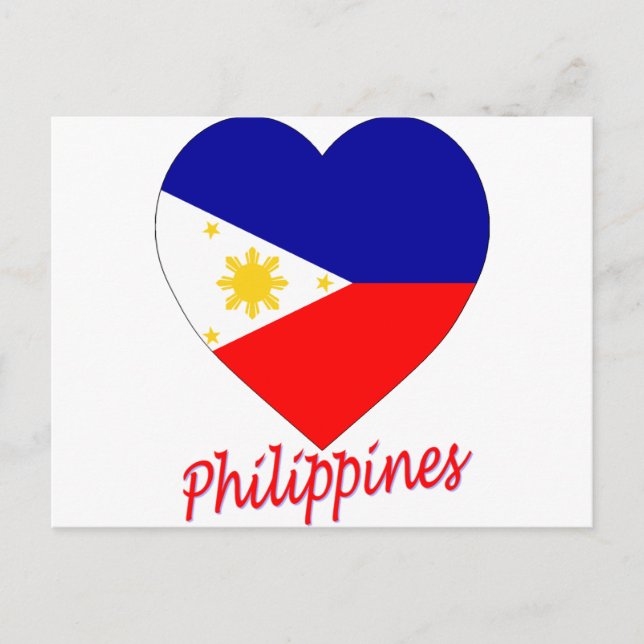 Philippines flaggahjärta vykort (Framsida)