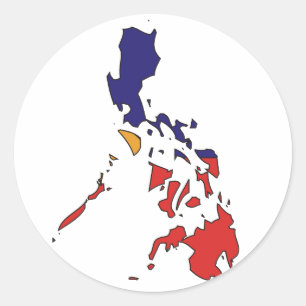Philippines flaggakarta runt klistermärke