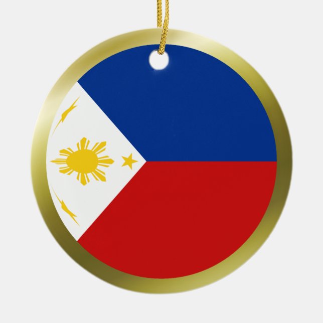 Philippines flaggaprydnad julgransprydnad keramik (Framsidan)