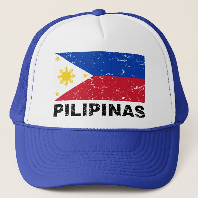 Philippines flaggavintage truckerkeps (Framsida)