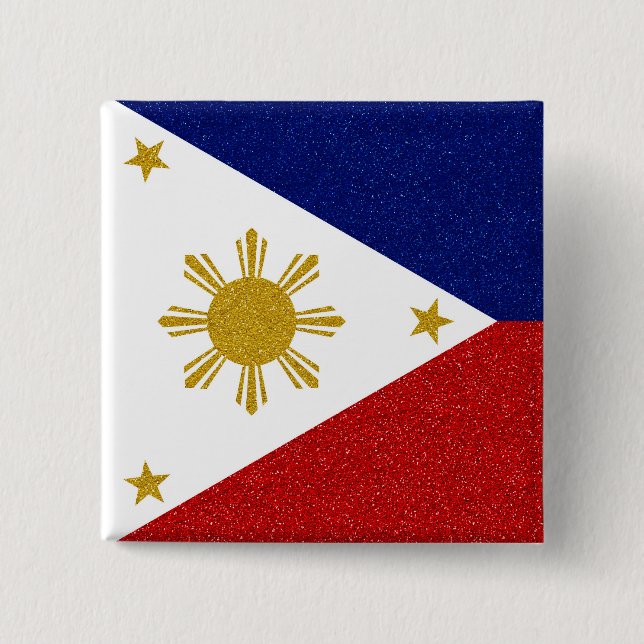 Philippines glitterflagga knapp (Framsida)