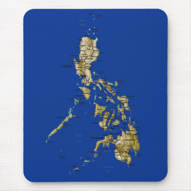 Philippines karta Mousepad Musmatta (Framsidan)