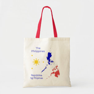Philippines kartlägger grafisk kanfas hänger lö tygkasse