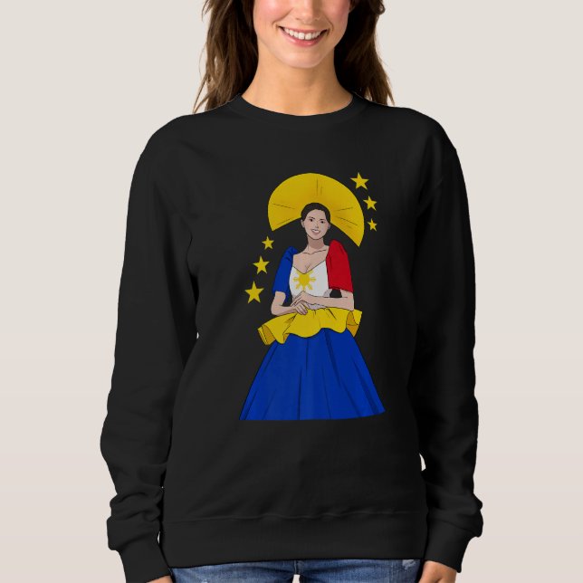Philippines Pinay Filipina Filipiniana Proud Woman T Shirt (Framsida)