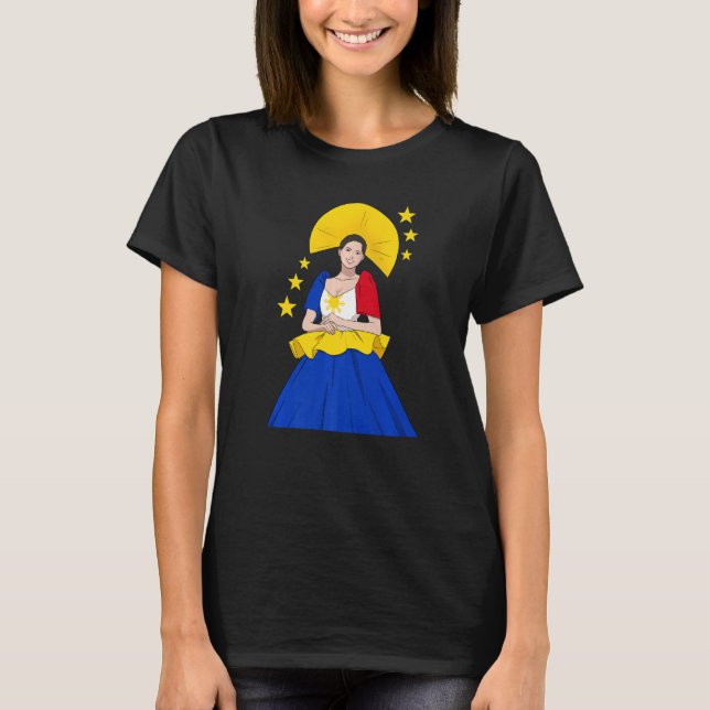 Philippines Pinay Filipina Filipiniana Proud Woman T Shirt (Framsida)