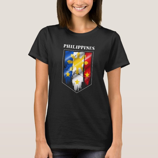 Philippines Pinay Filipino Pride Country Flag Isla T Shirt (Framsida)