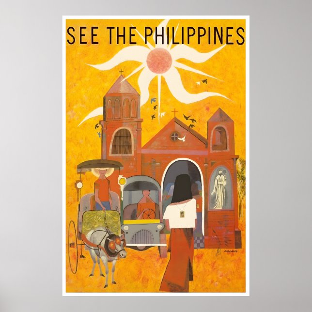 Philippines Print Travel Poster Filipino Art (Framsidan)