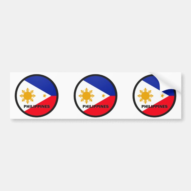 Philippines Roundel kvalitets- flagga Bildekal (Framsidan)