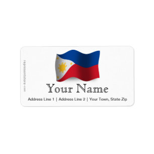 Philippines som vinkar flagga adressetikett