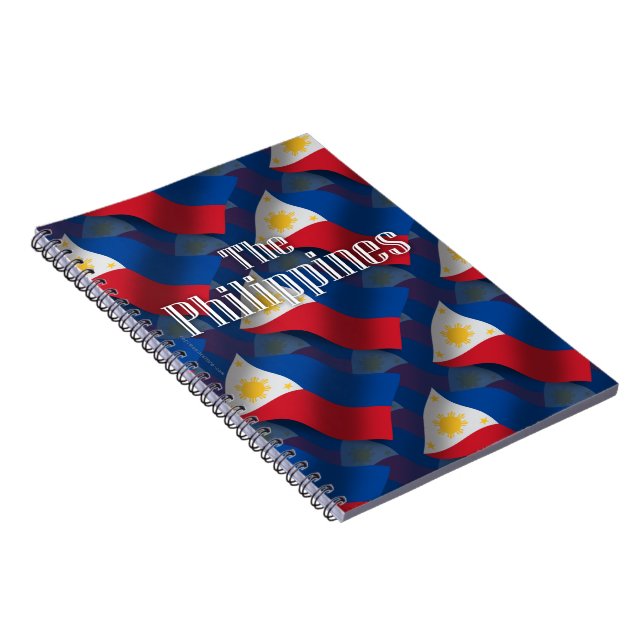 Philippines som vinkar flagga anteckningsbok med spiral (Högra Sidan)