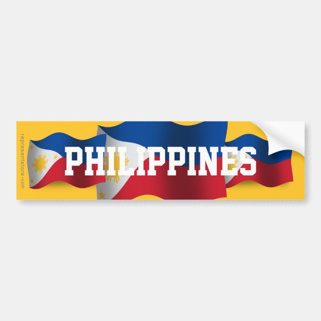 Philippines som vinkar flagga bildekal (Framsidan)