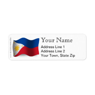 Philippines som vinkar flagga returadress etikett