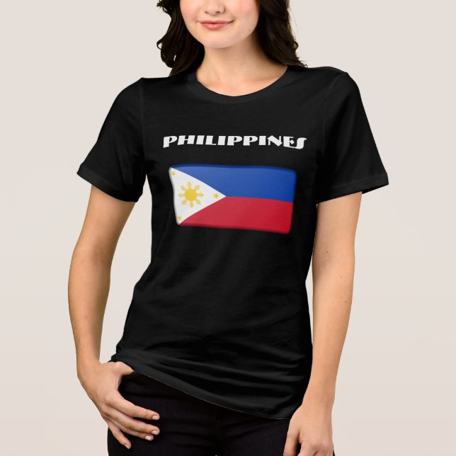 PHILIPPINES Speciell Anpassade Black Tourist T Shirt (Framsida)