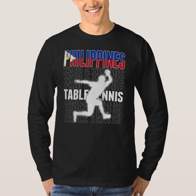Philippines Table Tennis Fans  Philippine Flag Pin T Shirt (Framsida)