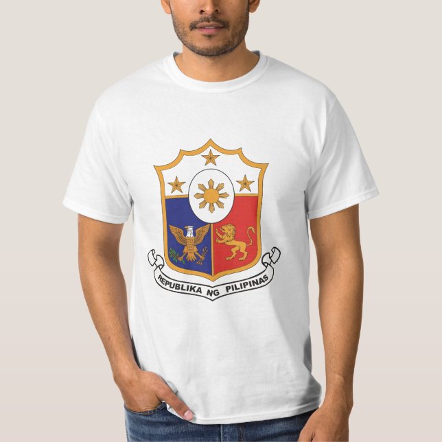 Philippines vapensköld/vapensköld t-shirt (Framsida)
