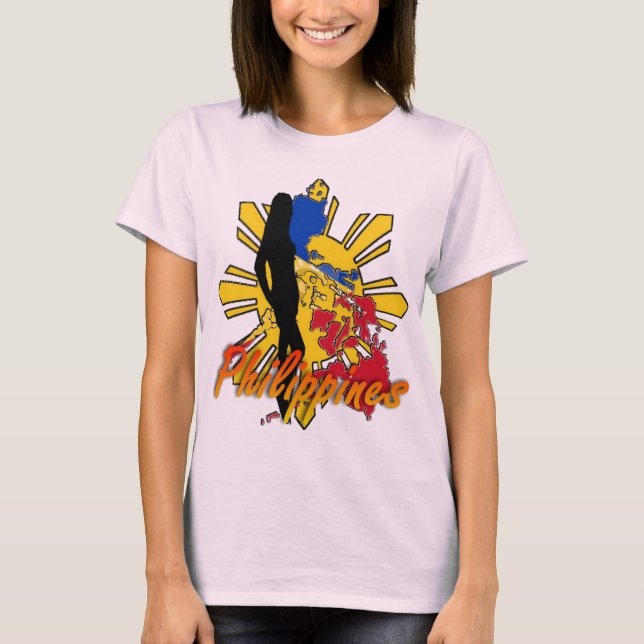 Philippines W/Girl damT-tröja Tee (Framsida)