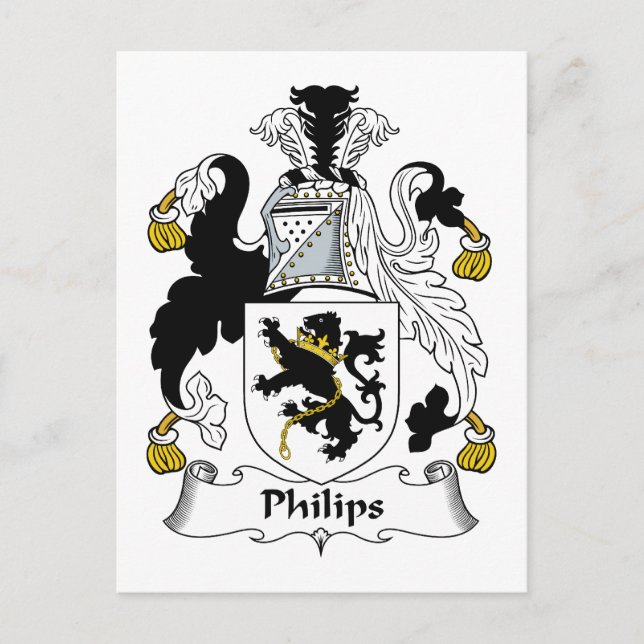 Philips Family Crest Vykort (Framsida)
