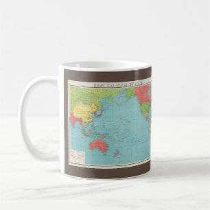 Philips' Krig Karta i Stilla havet, 1945 Coffee Mu Kaffemugg