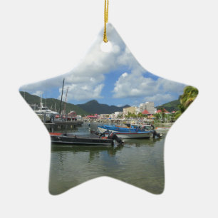 Philipsburg hamnSt. Maarten Julgransprydnad Keramik