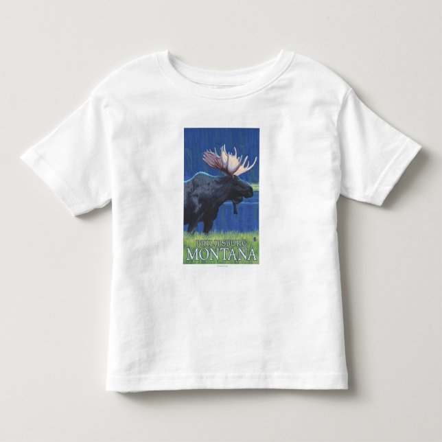 Philipsburg MontanaMoonlight älg T Shirt (Framsida)