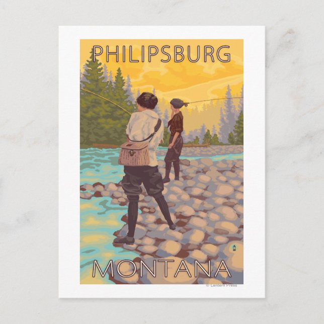 Philipsburg, MontanaWomen-Flygfisket Vykort (Framsida)