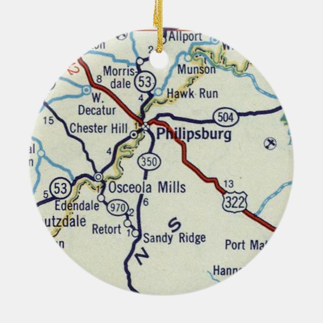 Philipsburg PA Julgransprydnad Keramik (Baksidan)