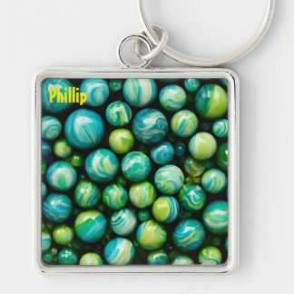 PHILLIP ~ ATTRACTIVE ~ Grönt Marbles ~ Nyckelring