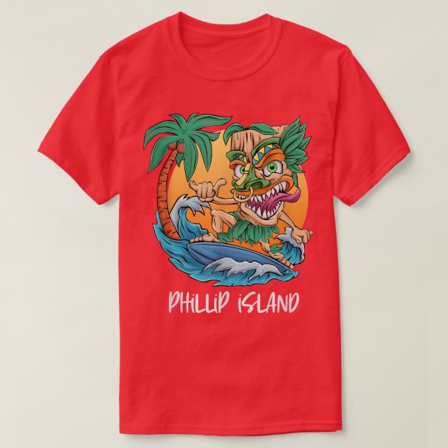 Phillip Island Australia Handflatan Träd Surfing B T Shirt (Design framsida)