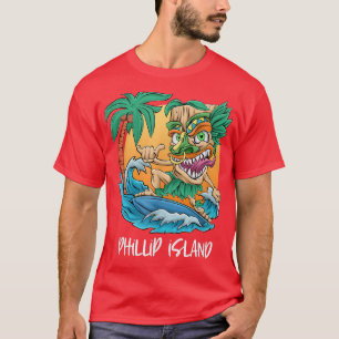 Phillip Island Australia Handflatan Träd Surfing B T Shirt