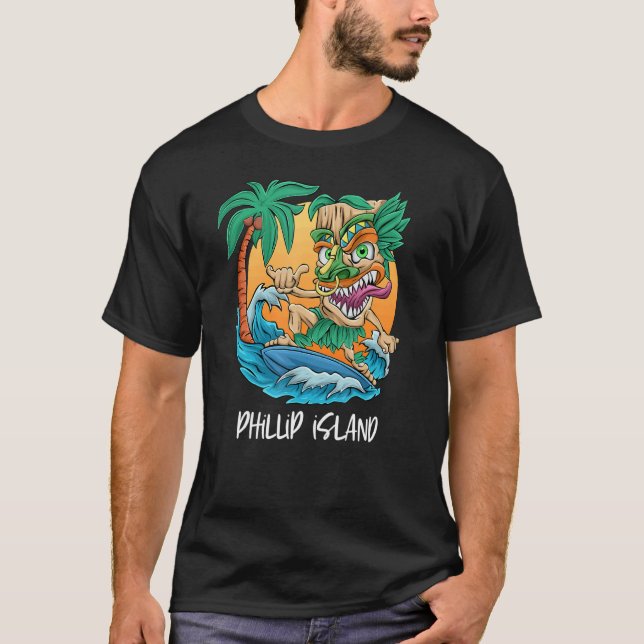 Phillip Island Australia Handflatan Träd Surfing B T Shirt (Framsida)