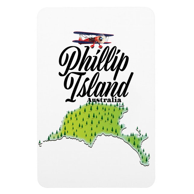 Phillip Island Australia karta Magnet (Vertikal)