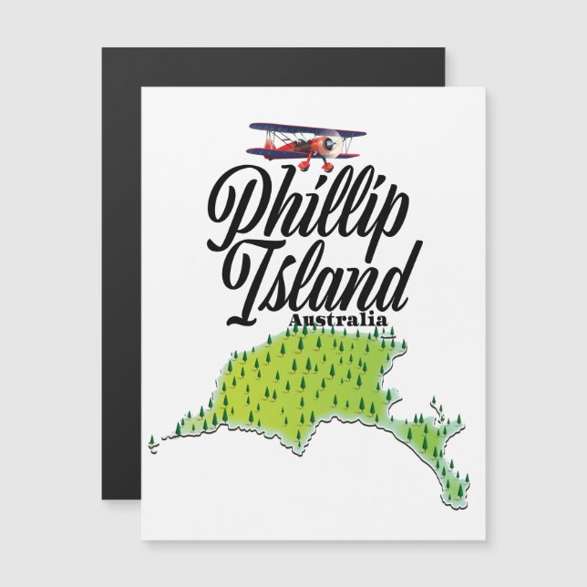 Phillip Island Australien karta (Fram/baksida)