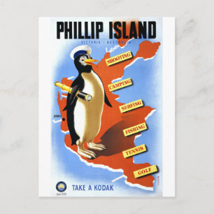 Phillip Island Victoria Australia Vintage affisch Vykort
