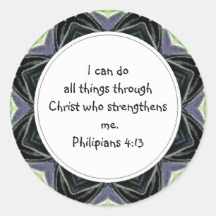 Phillipians 4:13 Lock Memory Verse Sticker Runt Klistermärke