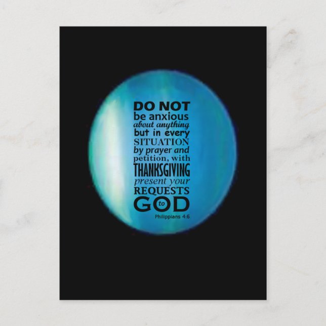 Phillipians 4:6 vykort (Framsida)