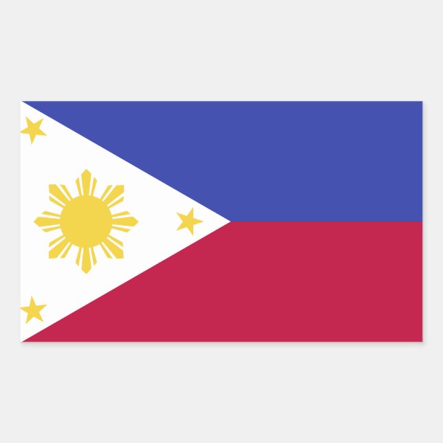 Phillipines flagga rektangulärt klistermärke (Framsida)