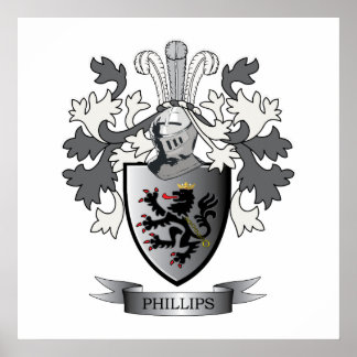 Phillips Family Crest Jackar om Arm Poster